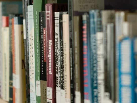 books on a bookshelf